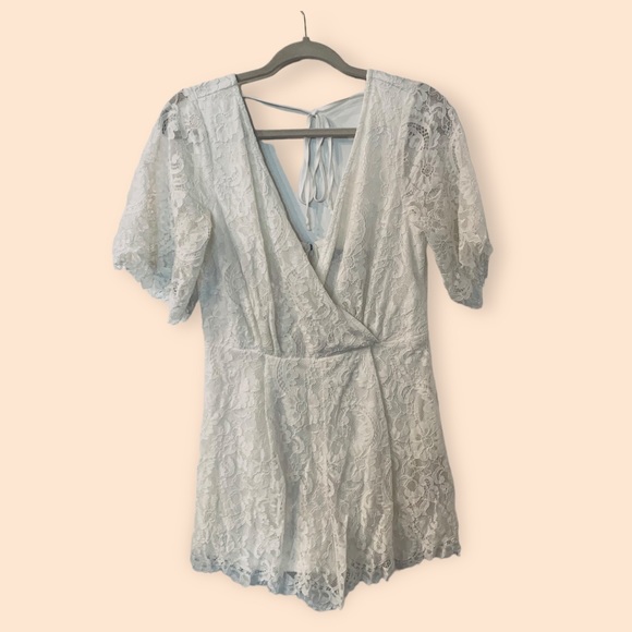 Trixxi Pants - Trixxi Clothing Co | lace romper size M with tie and zipper in back